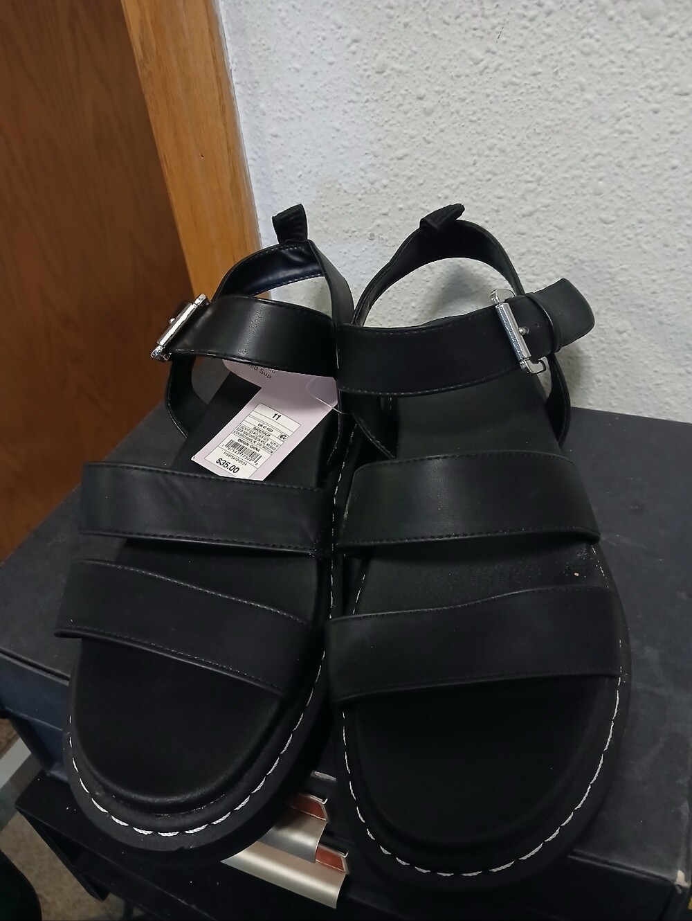 Wild Fable Black Platform Lug Sole Sandals Size 11 NWT